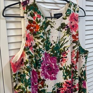 Liz Claiborne Textured Floral Print Midi Stretchy Dress Size 16